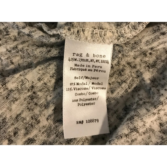 Rag & Bone Spine Pipping Trimmed Long Sleeve Heathered Tee - Picture 8 of 9